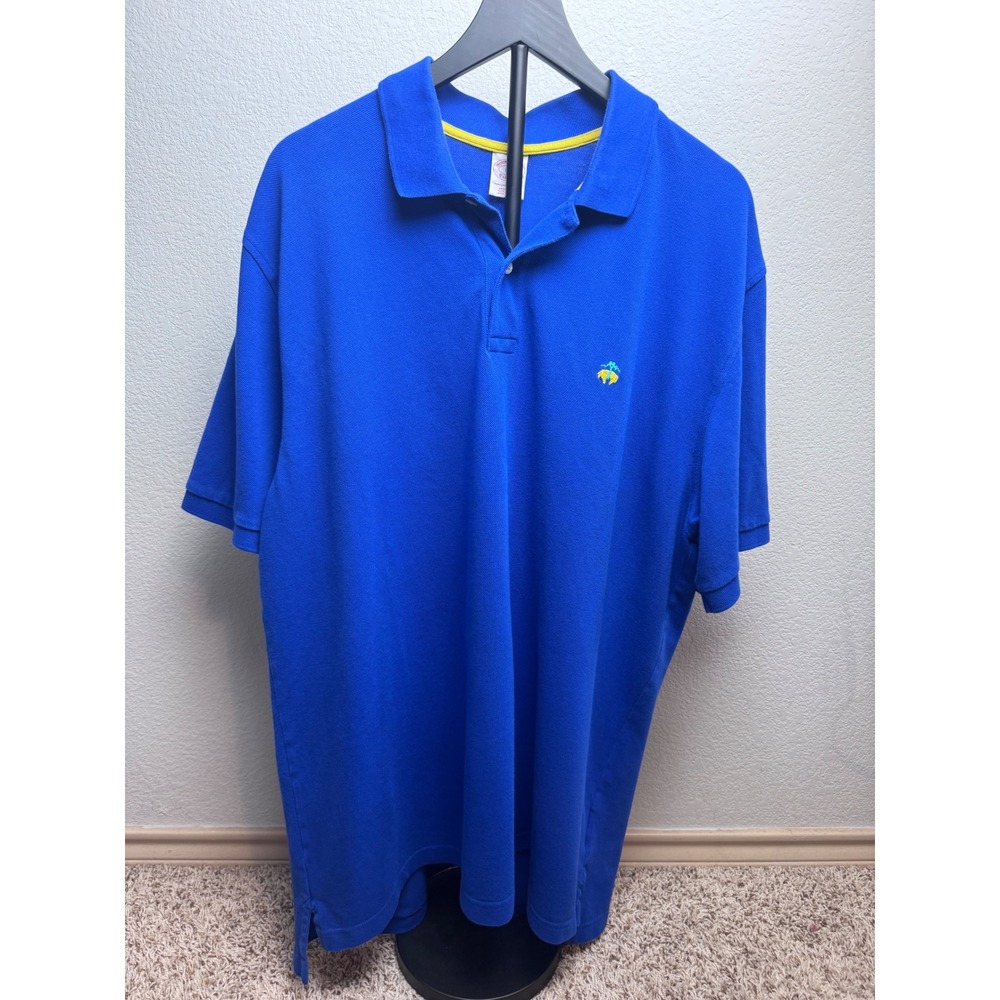 Brooks Brothers Performance Polo Shirt XXL Royal Blue Original Fit Cotton‎ Pique